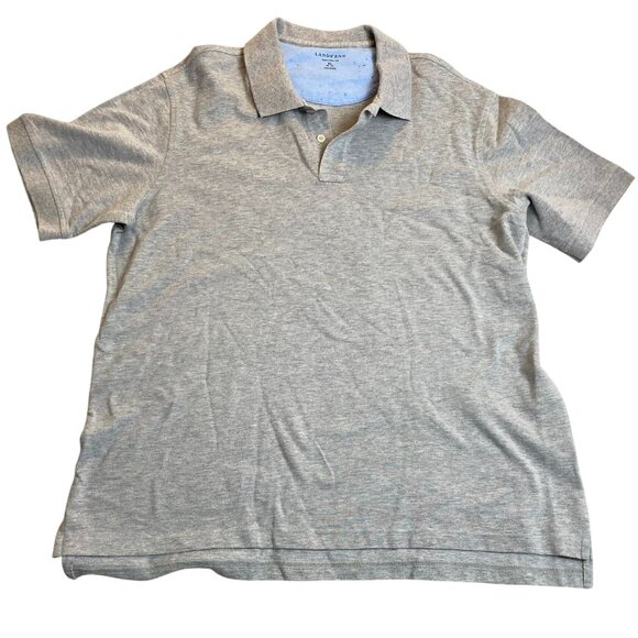 Lands End Mens Polo Shirt XL Gray Traditional Fit 100% Cotton Casual - Picture 1 of 10